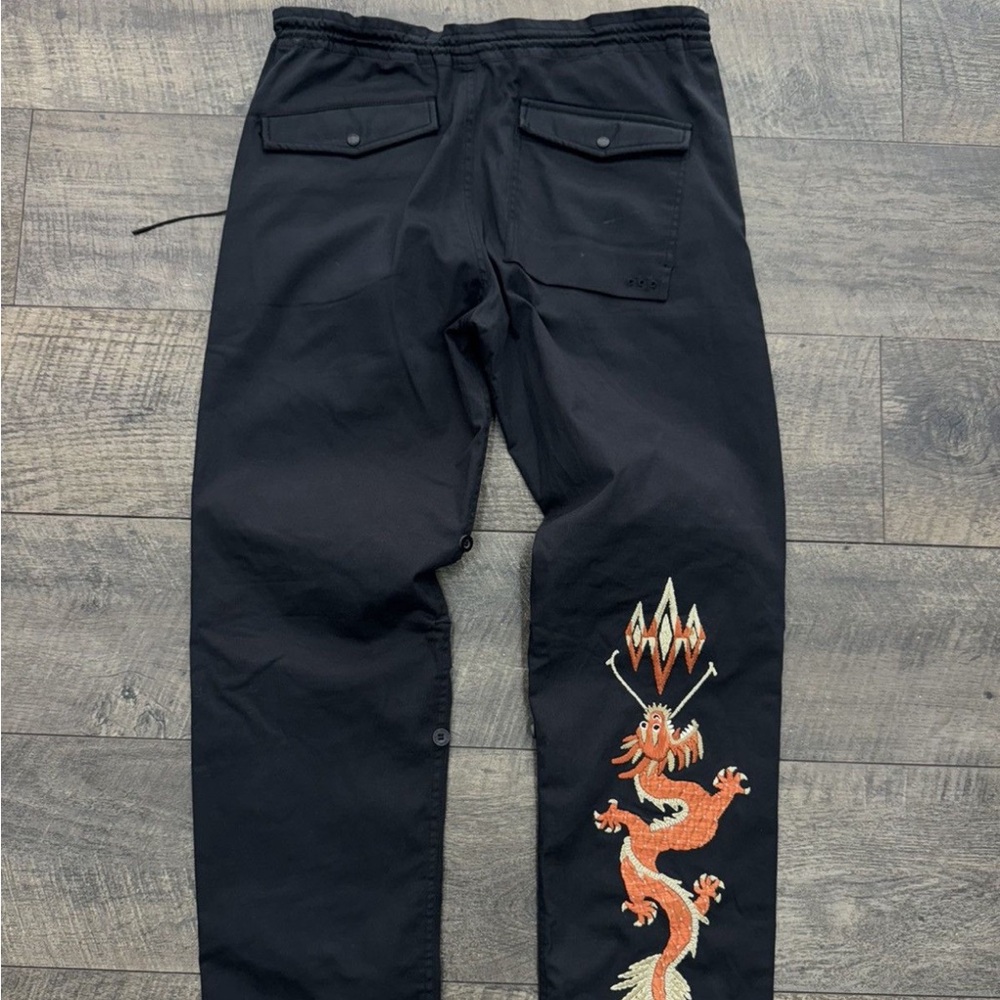 RARE: Maharishi Adjustable Embroidered Dragon Pants